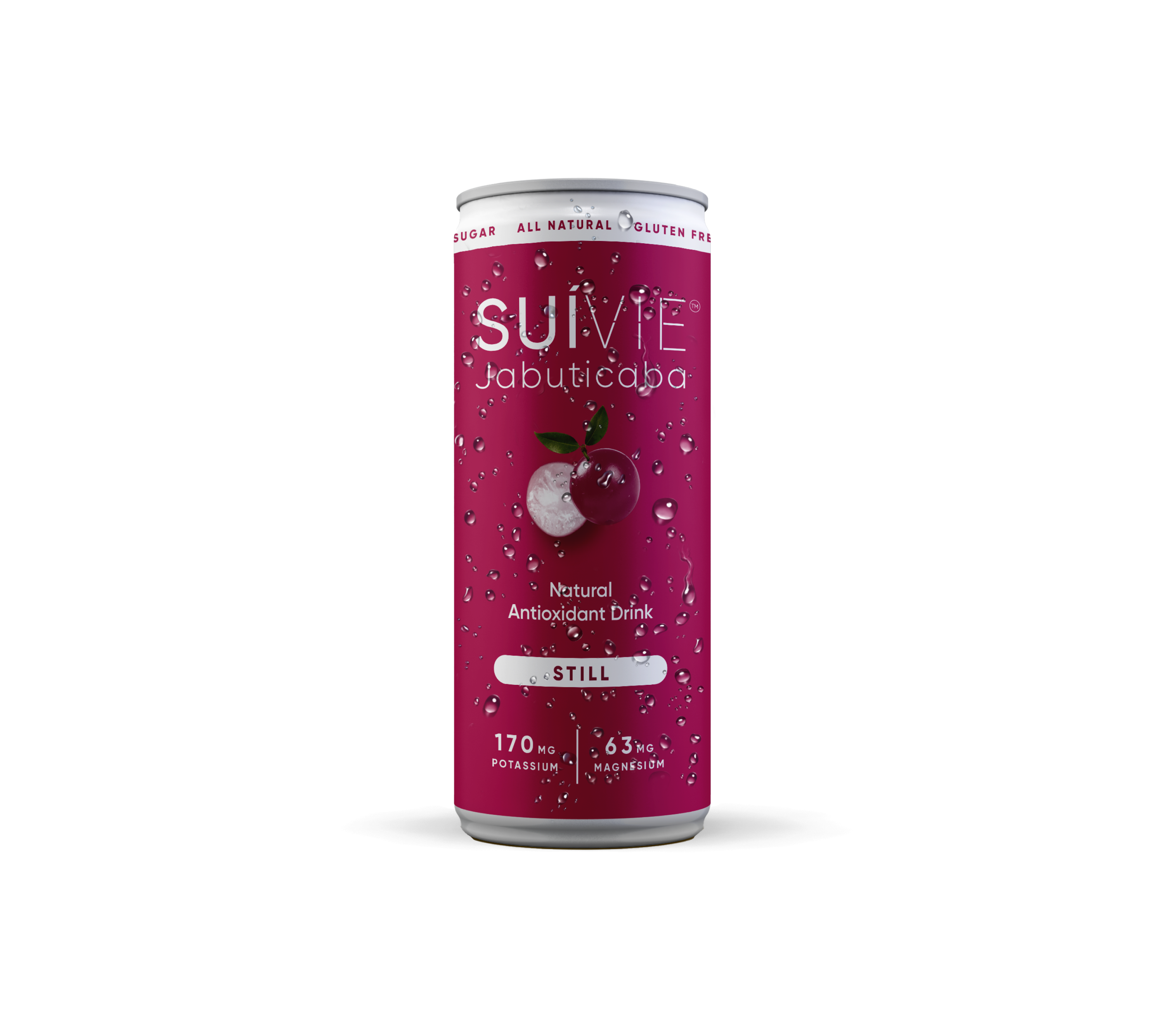 Cans of Suivie Jabuticaba still Brazilian natural antioxidant drink