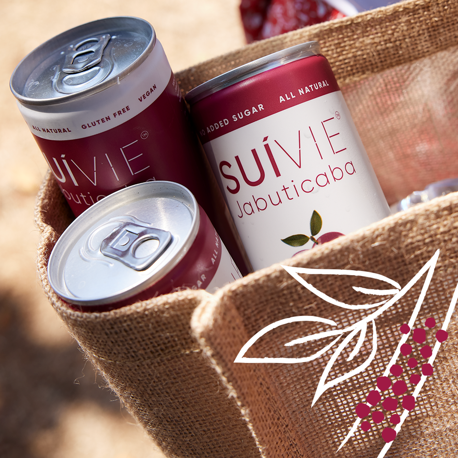 Suivie Jabuticaba cans in a tote bag